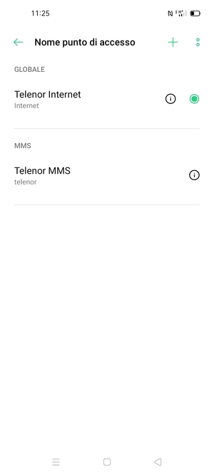 Seleziona il tasto Menu