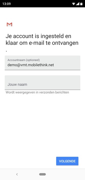 Geef uw account een naam en voer uw naam in. Selecteer VOLGENDE