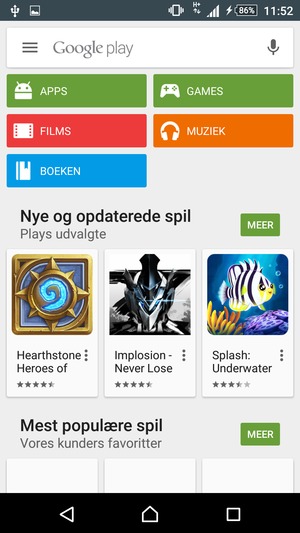 Selecteer de zoekbalk