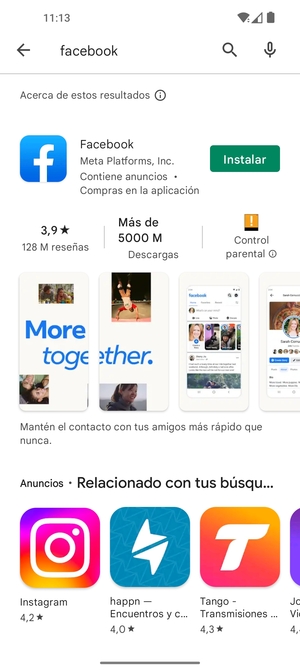 Seleccione la aplicación