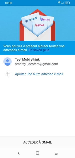 Sélectionnez ACCÉDER  À GMAIL