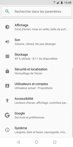 Faites défiler et sélectionnez Sécurité et localisation