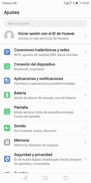 Desplácese y seleccione Batería 