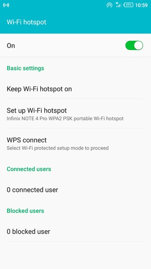 Your phone is now set up for use as a modem