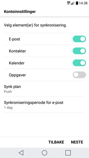 Velg NESTE