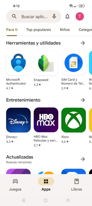 Seleccione la barra de Búsqueda