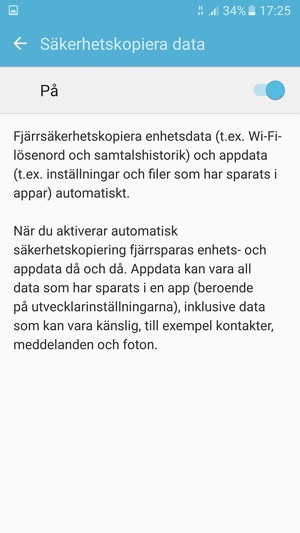 Tryck på Tillbaka-knappen