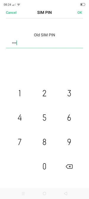 Enter Current PIN for the SIM card and select OK