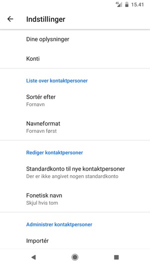 Vælg Importér