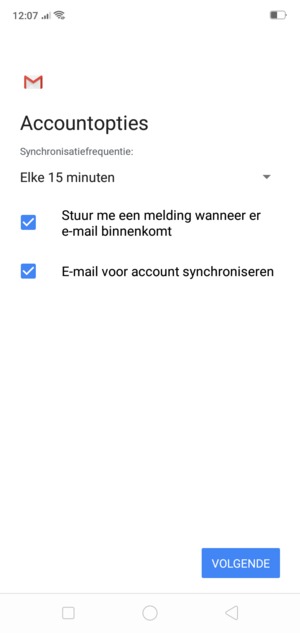 Selecteer VOLGENDE
