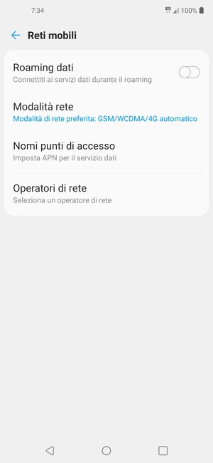 Seleziona Nomi punti di accesso