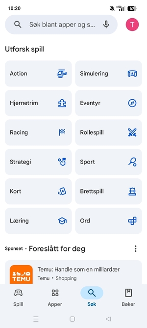 Velg søkefelt