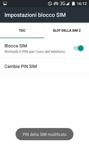 Il tuo PIN della SIM è stato modificato