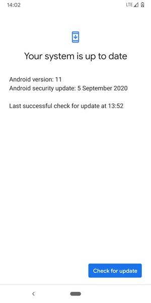 If your phone is up to date, you will see the following screen