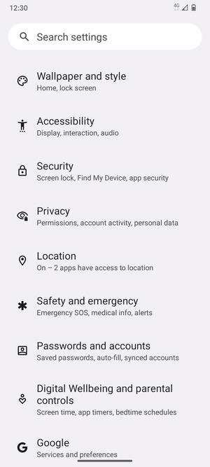 Scroll to and select Location