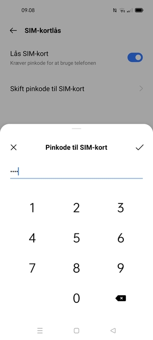 Bekræft din nye PIN-kode til SIM-kort og vælg OK