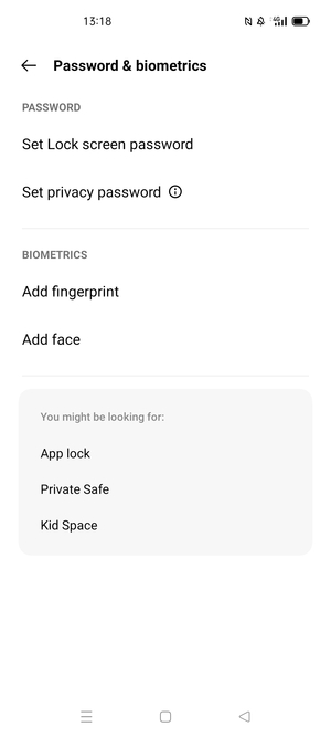 Select Set Lock screen password