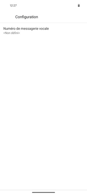 Sélectionnez Numéro de messagerie vocale
