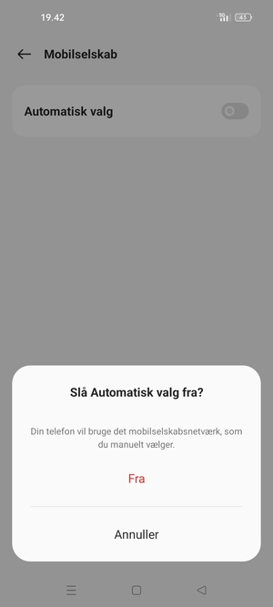 Vælg Fra