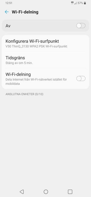 Välj Konfigurera Wi-Fi-surfpunkt
