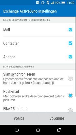 Selecteer VOLGENDE