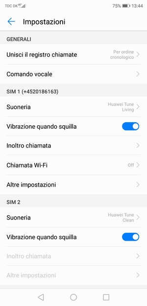 Scorri fino a SIM 1 o SIM 2 e seleziona Altre impostazioni