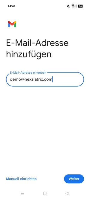 Geben Sie Ihre E-Mail-Adresse ein und wählen Sie Weiter