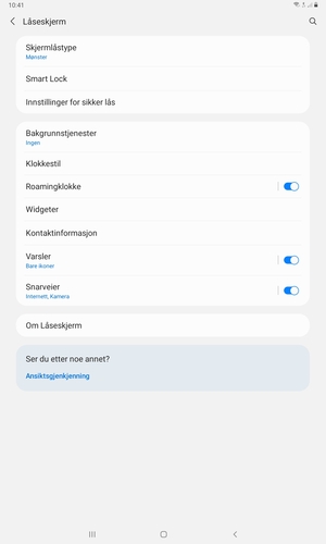 Nettbrettet ditt er nå sikret med en skjermlås