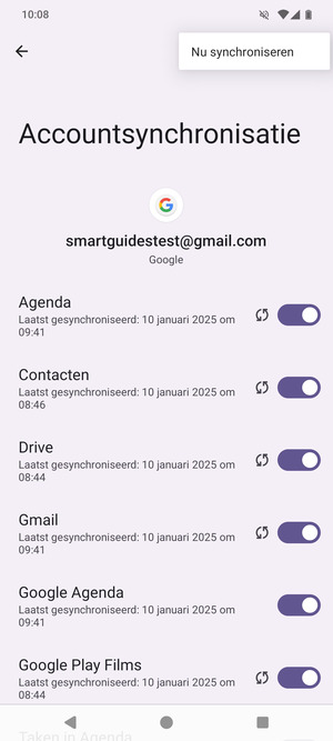 Selecteer Nu synchroniseren