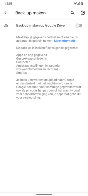 Schakel Back-up maken in Google Drive in