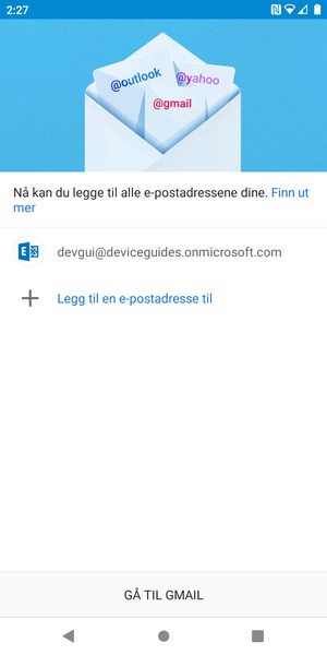 Velg GÅ TIL GMAIL