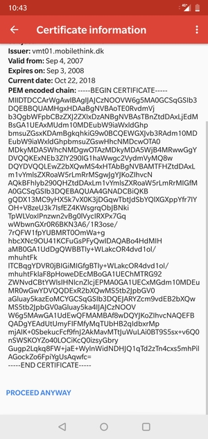 Scroll to and select PROCEED ANYWAY