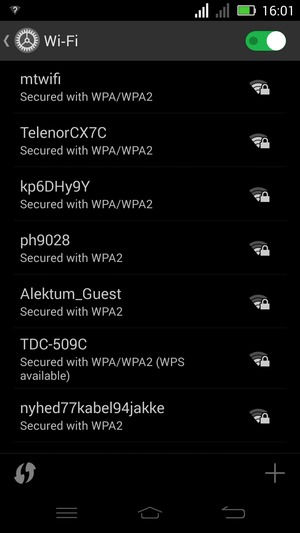 Select the wireless network you want to connect to