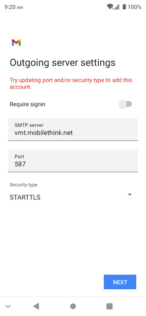 Select Security type