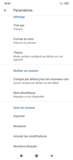 Faites défiler et sélectionnez Importer