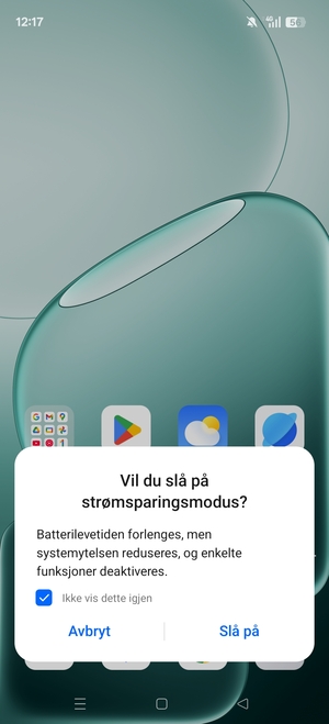 Velg Slå på