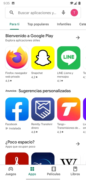 Seleccione la barra de Búsqueda