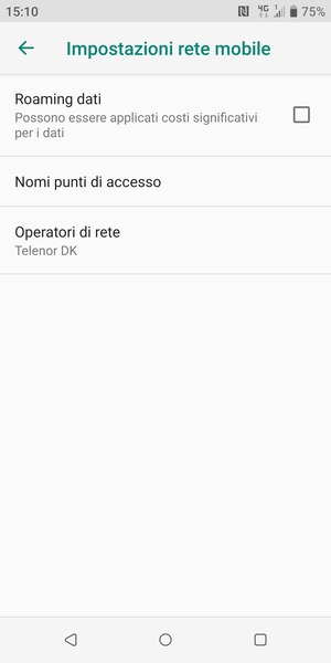 Per modificare la rete, in presenza di problemi, seleziona Operatori di rete