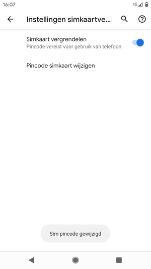 Uw Sim-pincode is gewijzigd