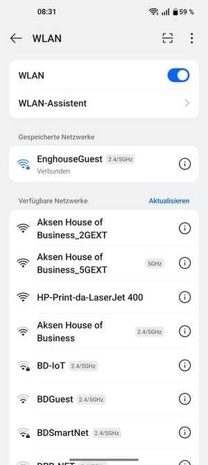 Sie sind nun mit dem WLAN-Netzwerk verbunden
