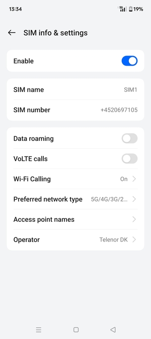 To change network if network problems occur, select Operator