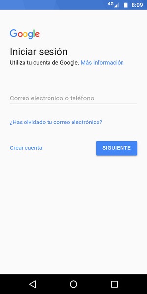 Introduzca su dirección de Gmail y seleccione SIGUIENTE