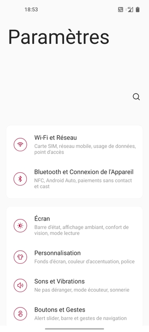 Sélectionnez Écran