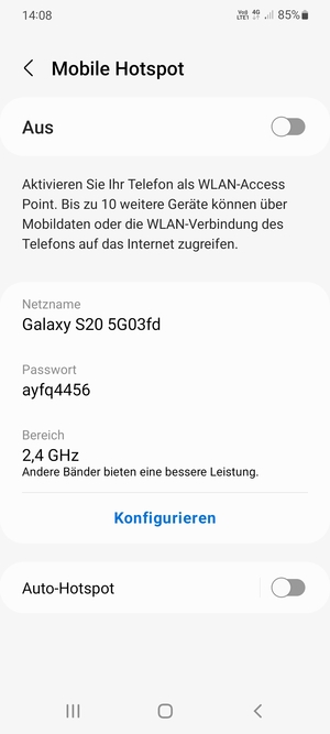 Schalten Sie Mobile Hotspot ein