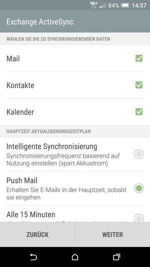 Wählen Sie WEITER