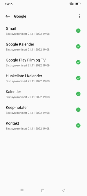 Forsikre deg om at Kontakt er valgt