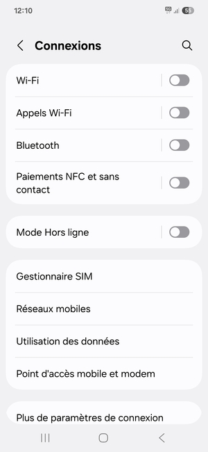 Sélectionnez Réseaux mobiles