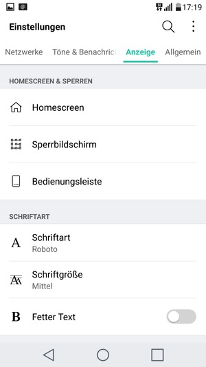 Wählen Sie Anzeige und Sperrbildschirm
