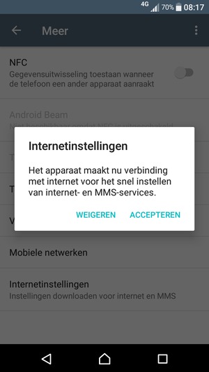Selecteer ACCEPTEREN
