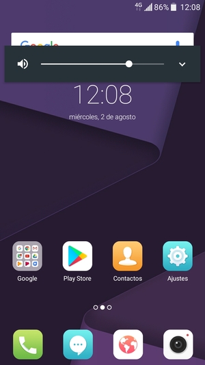 Continúe presionando para ajustar el volumen hasta el nivel requerido